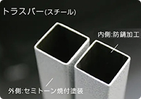 丈夫で頑丈、錆びにくい柱フレーム